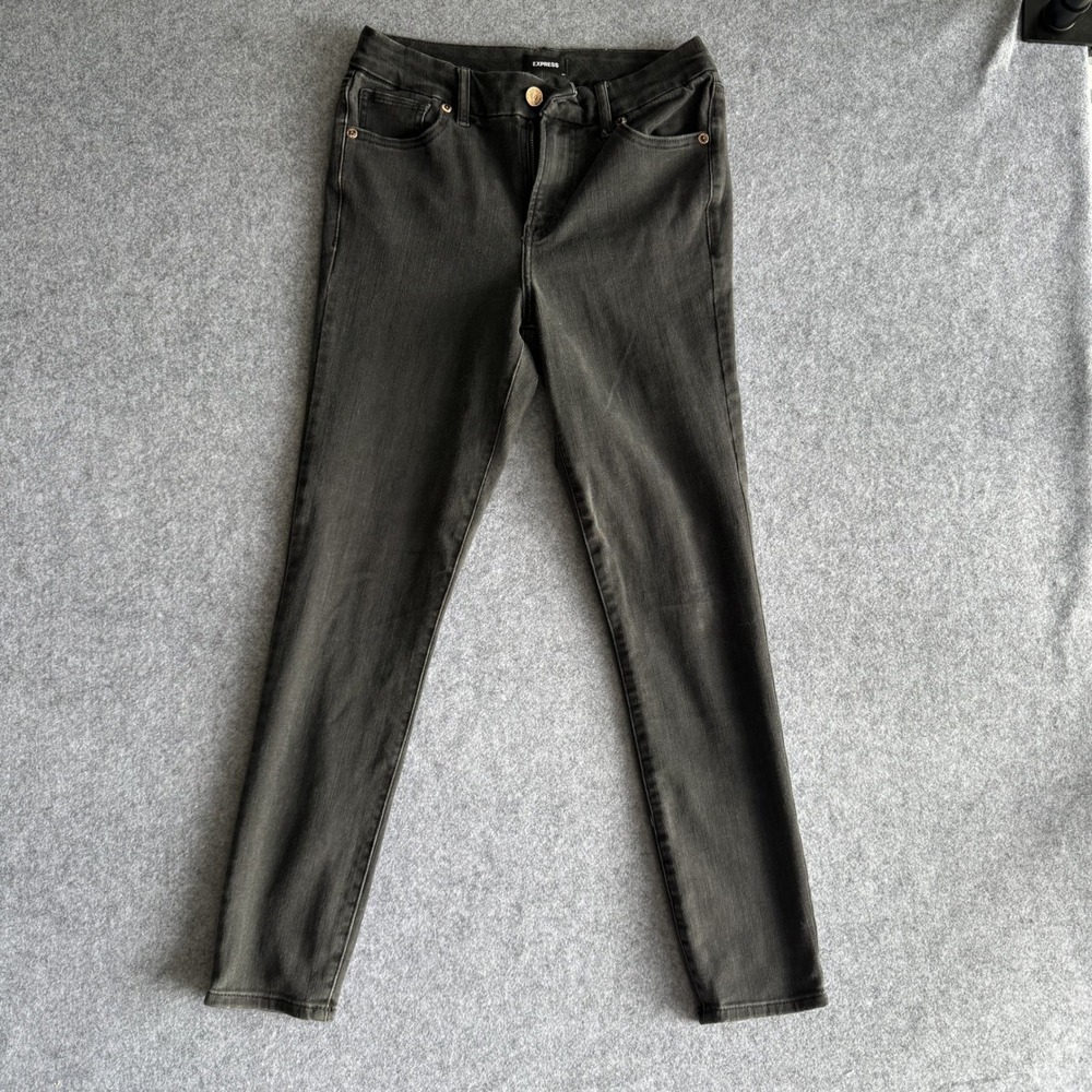 Express Ultra Hyper Stretch Skinny Jeans Womens S Short Black Mid Rise Petite S